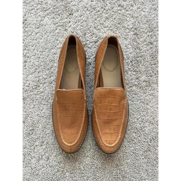 Sperry Women’s Size 10 Fairpoint Crocodile Embossed Leather Loafers Comfort - Picture 2 of 9